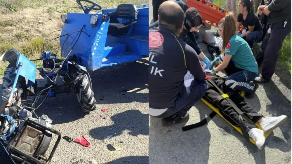 Motosiklet ile pat pat çarpıştı... 2 kişi yaralandı...