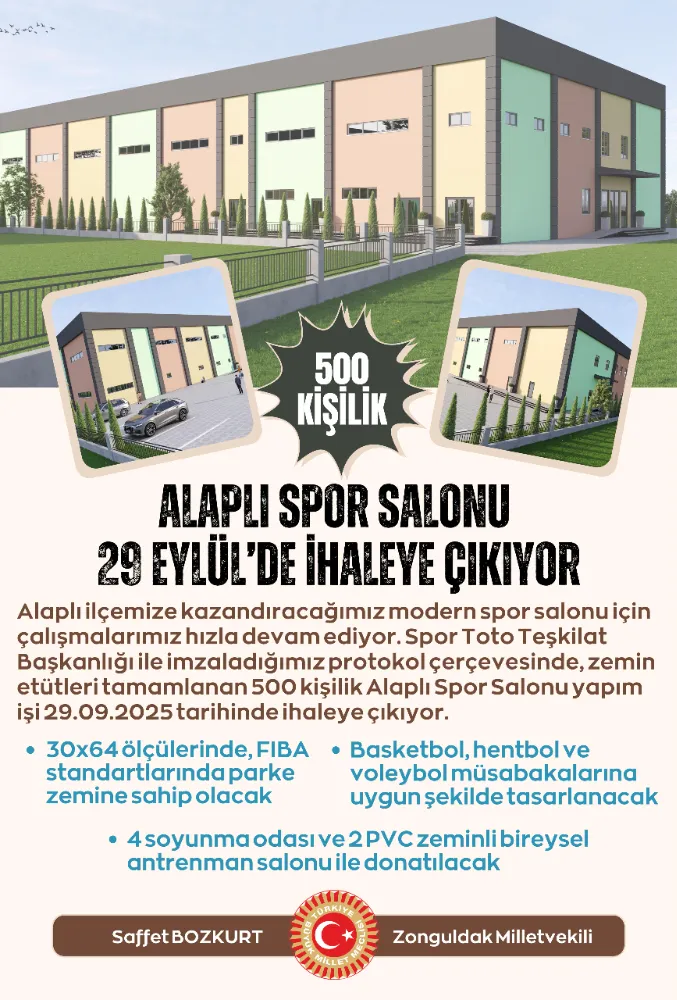 Vekilden Alaplı’ya Spor Salonu Müjdesi