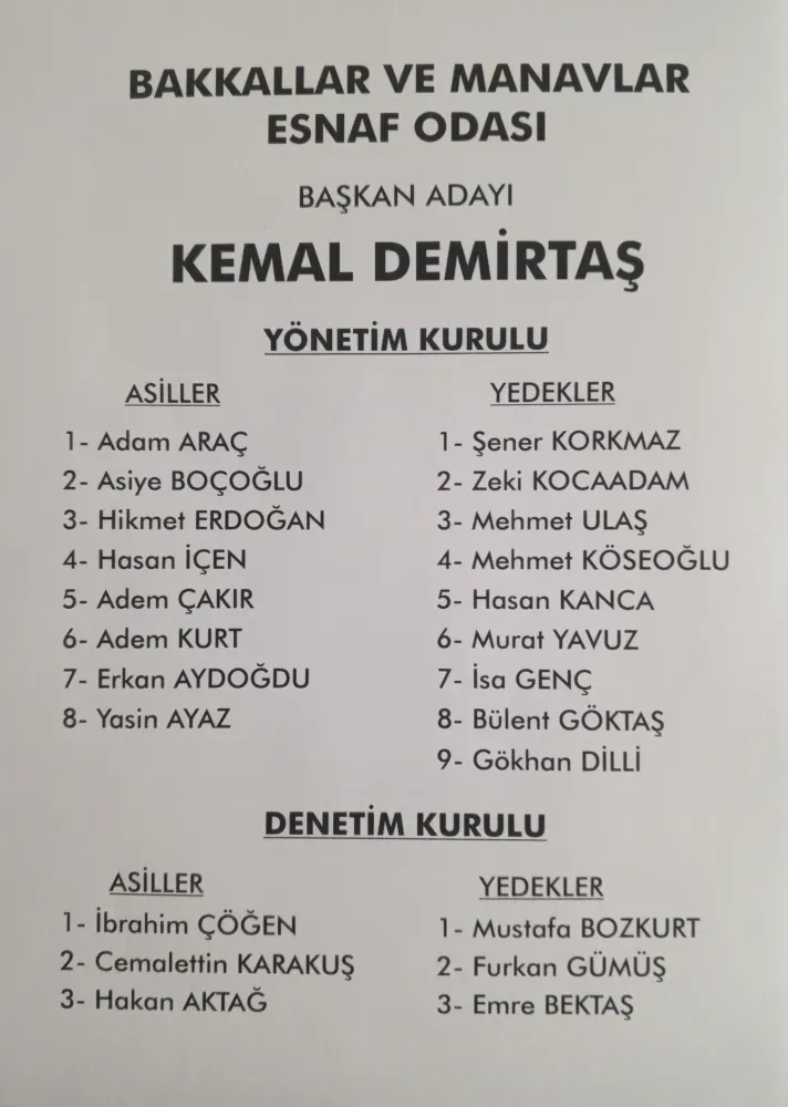 EREĞLİ’DE BAKKAL VE MANAV ESNAFI TEK YÜREK: KEMAL DEMİRTAŞ BAŞKAN OLDU. 